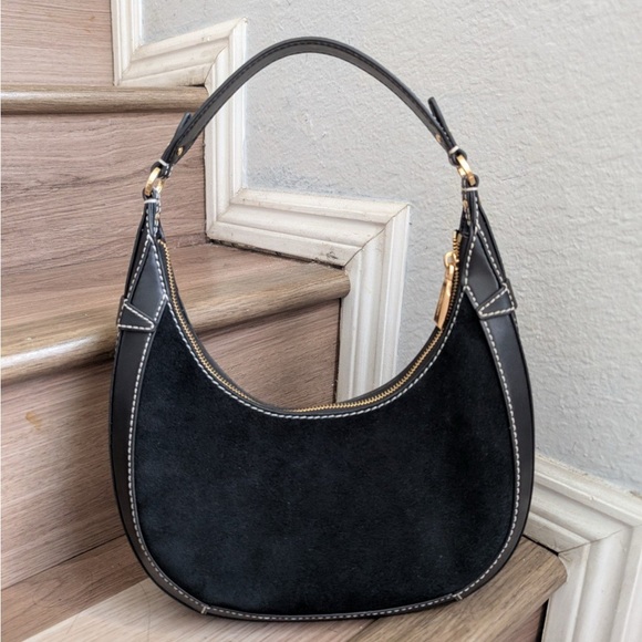 NWT Michael Kors Preston Small Suede Crescent Shoulder Bag - Picture 3 of 4